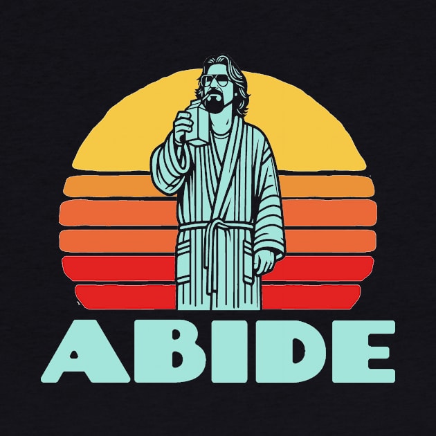 Abide Vintage 80s Dude Lebowski Drinking Milk Funny by GIANTSTEPDESIGN